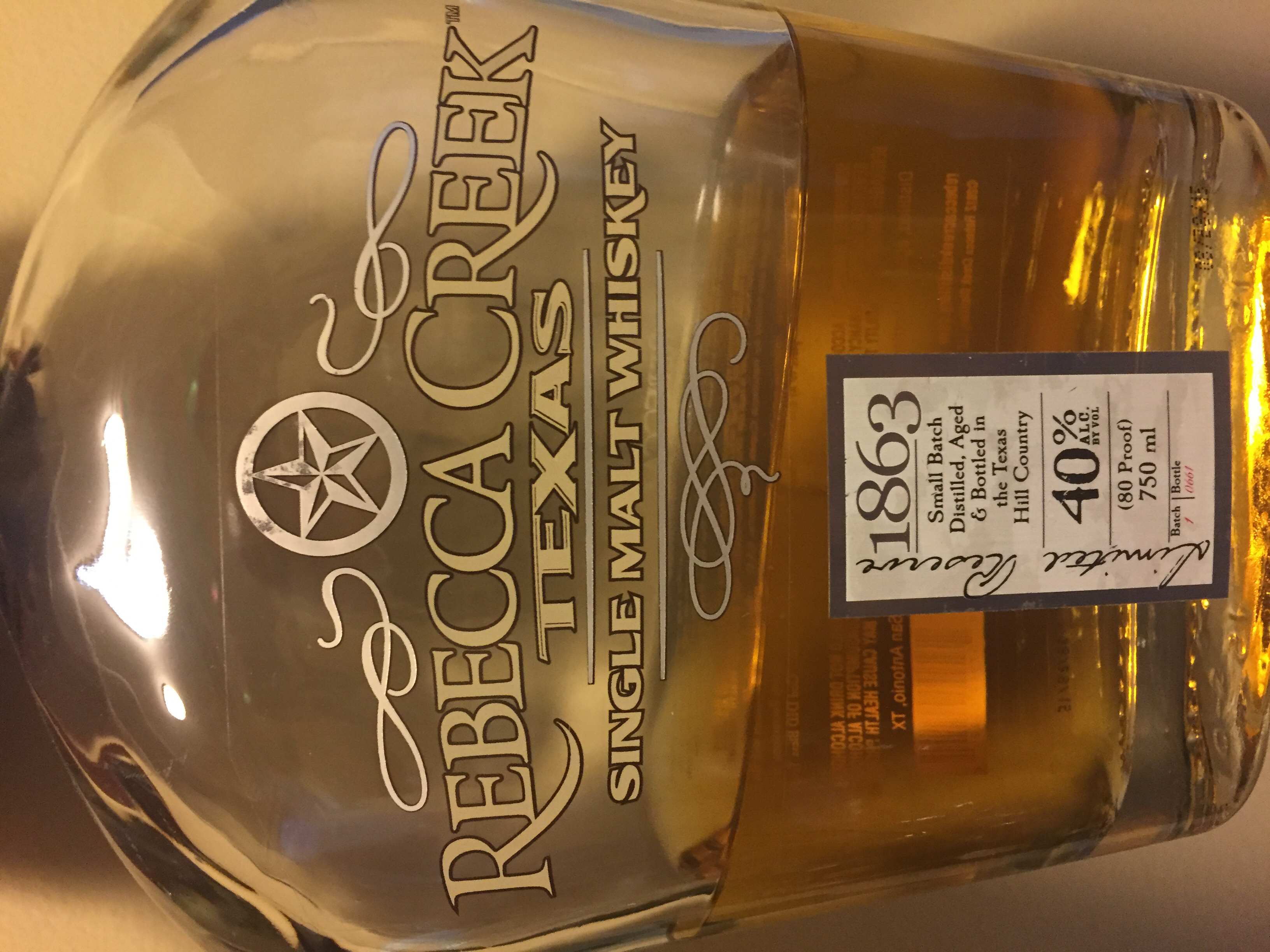 Rebecca Creek Single Malt Whiskey Limited Reserve