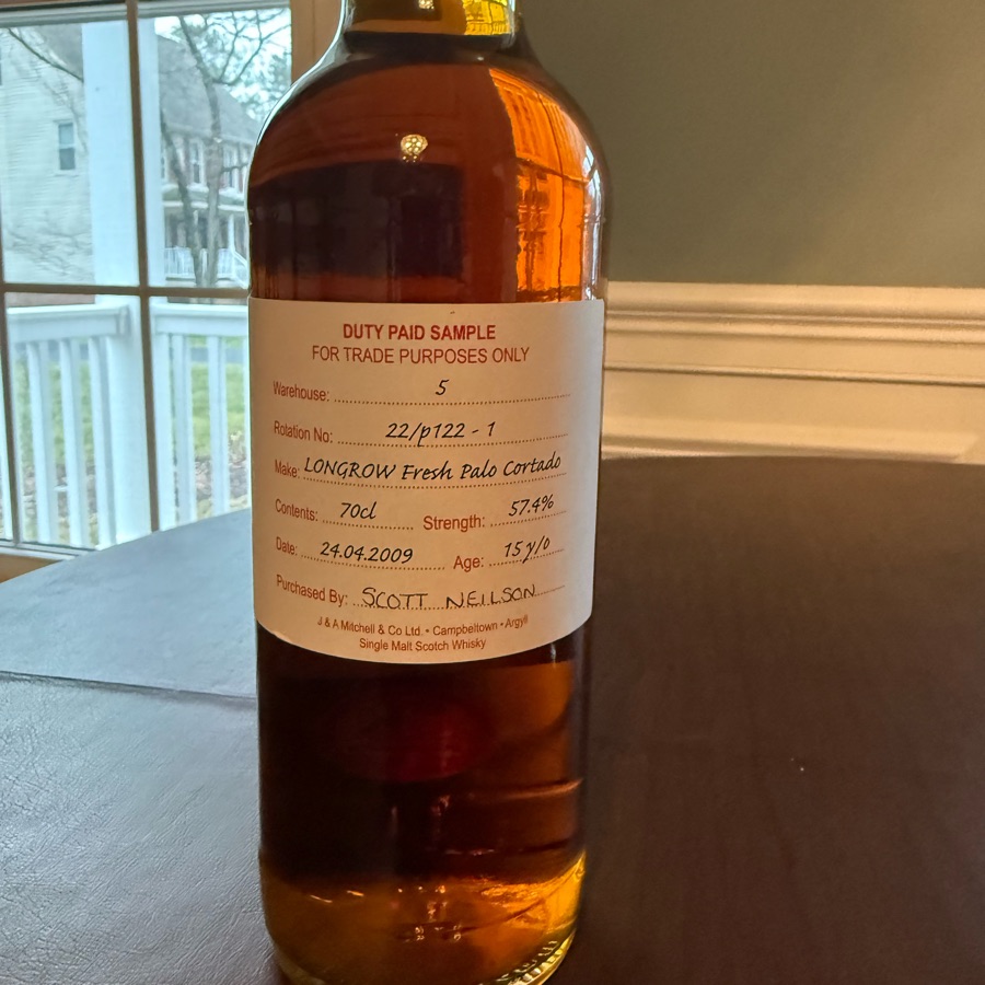 Longrow 15 year Palo Cortado cask