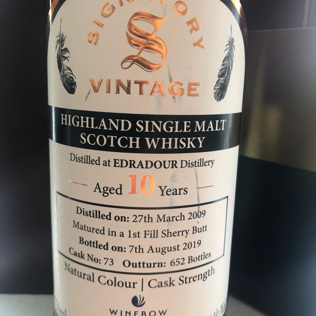 Edradour signatory vintage 10 years old 2009 cask strength
