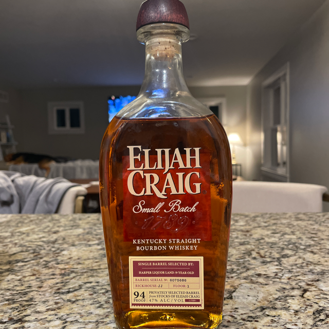 Elijah Craig Harper Liquor Land 9 year old