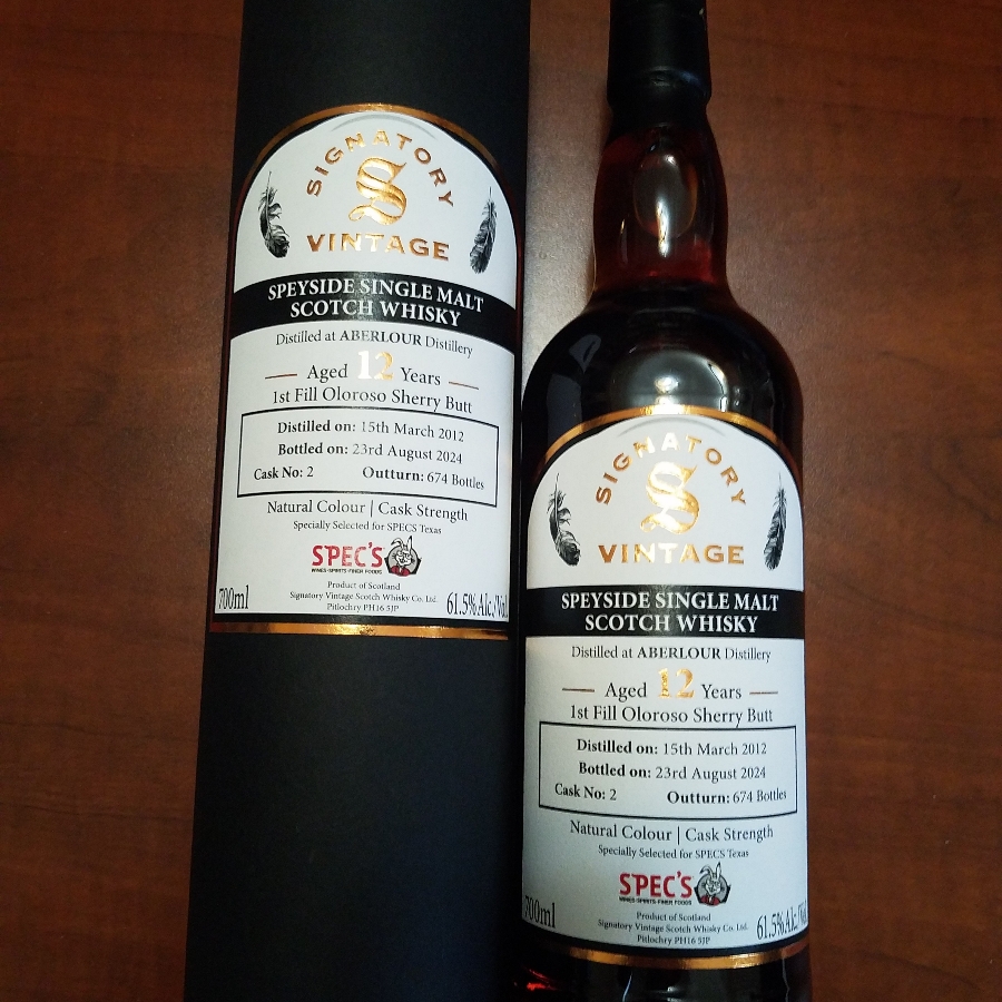 Signatory Aberlour 12 Year 1st Fill Oloroso Sherry, Spec's