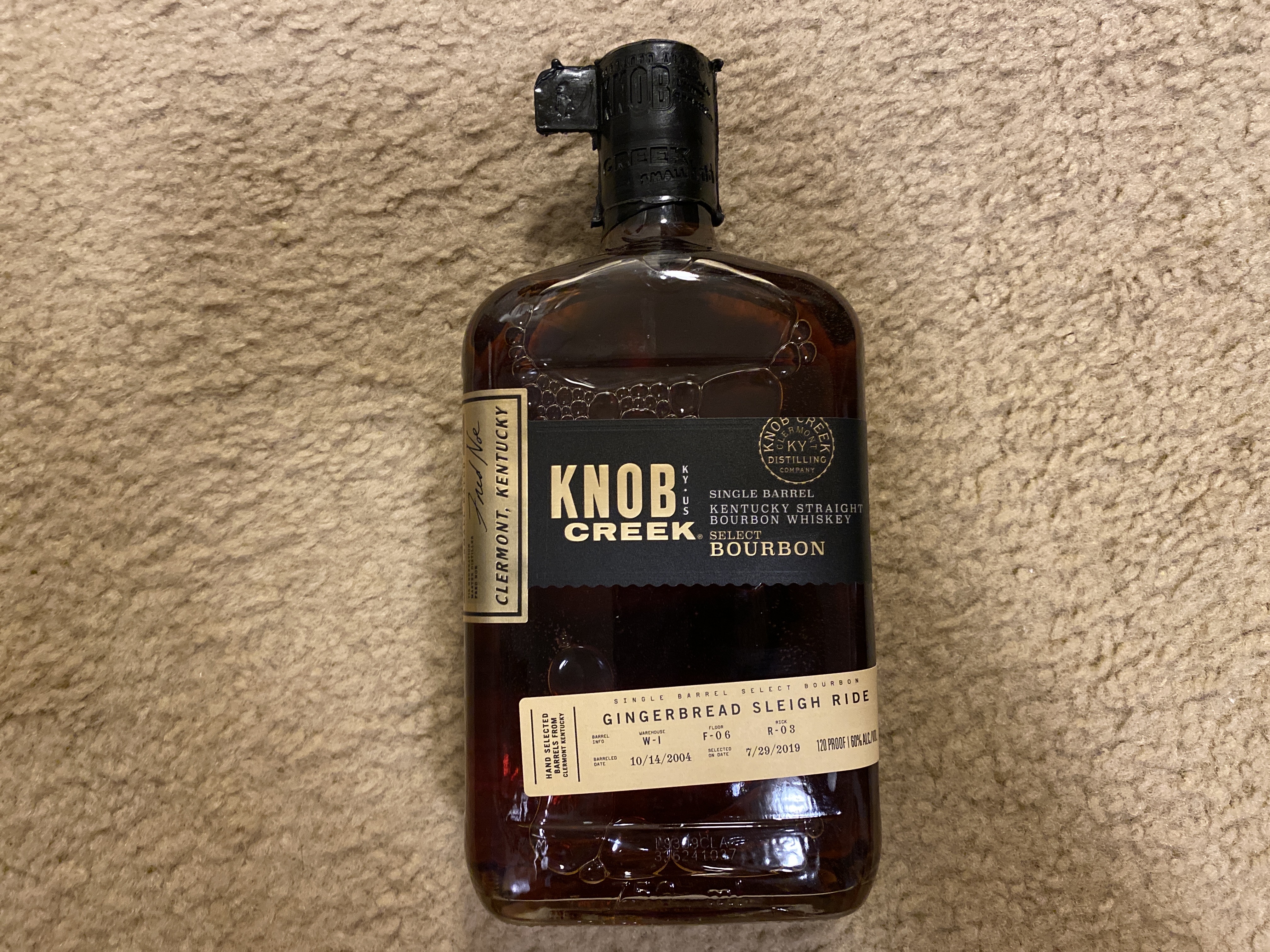 Knob Creek Single Barrel Select Bourbon W-I F-06 R-03 (Gingerbread Sleigh Ride)