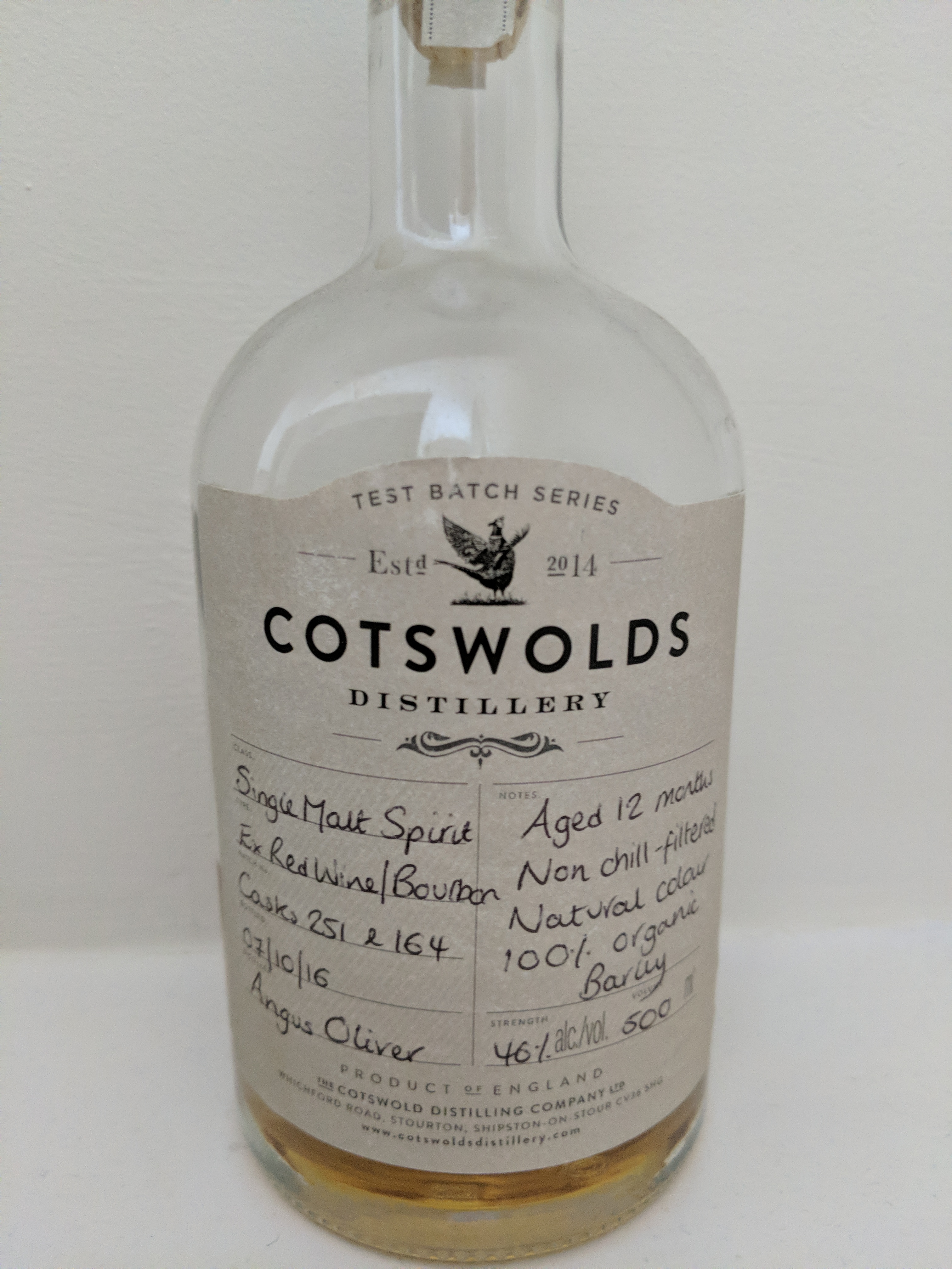 Cotwolds Distillery Single Malt Spirit 2016