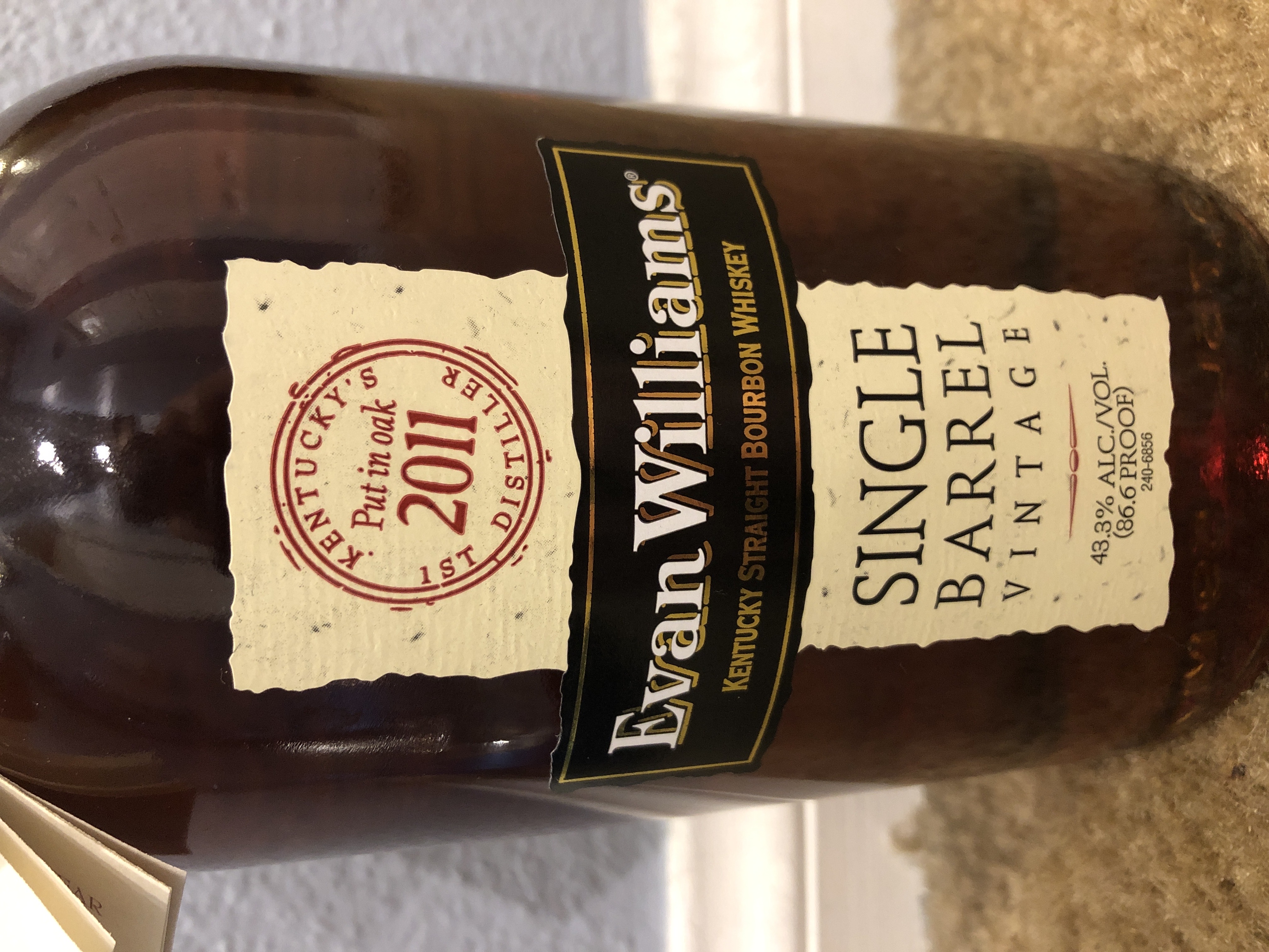 Evan Williams Single Barrel Vintage 2011 Barrel #721