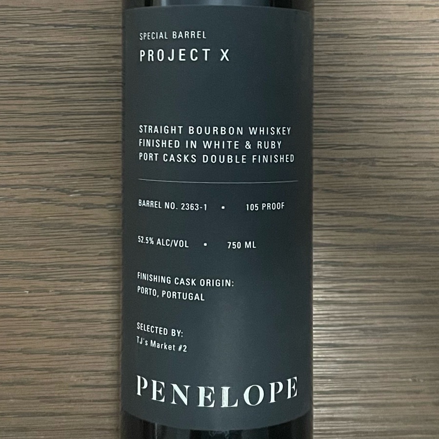 Penelope Project X Straight Bourbon Whiskey Finished In White & Ruby Port Casks Double Finished
