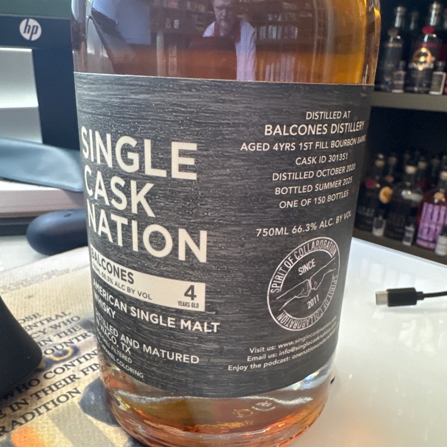 Single cask nation, Balcones, one of 150 bottles