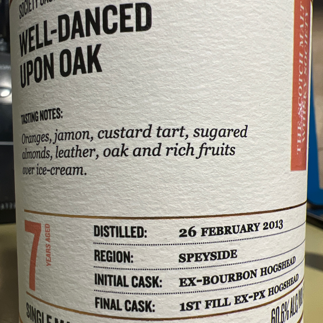 SMWS 1.238 ("Well-Danced Upon Oak")