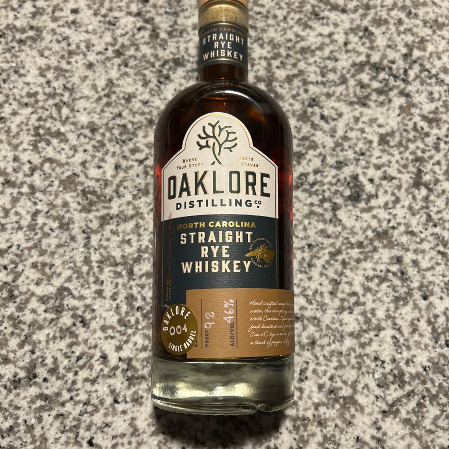 Oaklore Straight Rye Whiskey