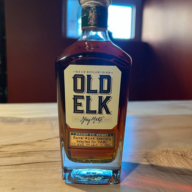 Old Elk Straight Rye Whiskey- VABC Barrel 248
