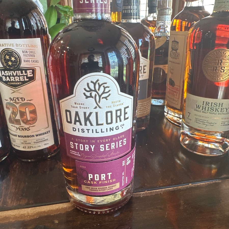 Oaklore Distilling Story Series Four Grain Bourbon Whiskey Finished in Port Casks