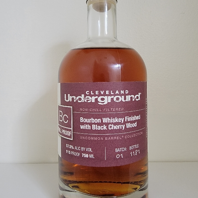 Cleveland Underground Bourbon Whiskey Finished with Black Cherry Wood Full Proof
