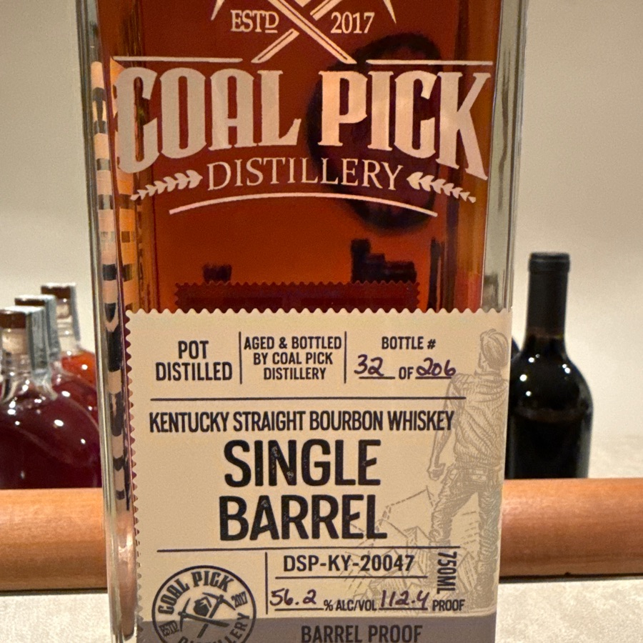 Coal Pick Distillery Kentucky Straight Bourbon Whiskey Single Barrel