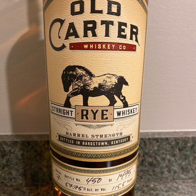 Old Carter Straight Rye Batch 7 (2021 Release)