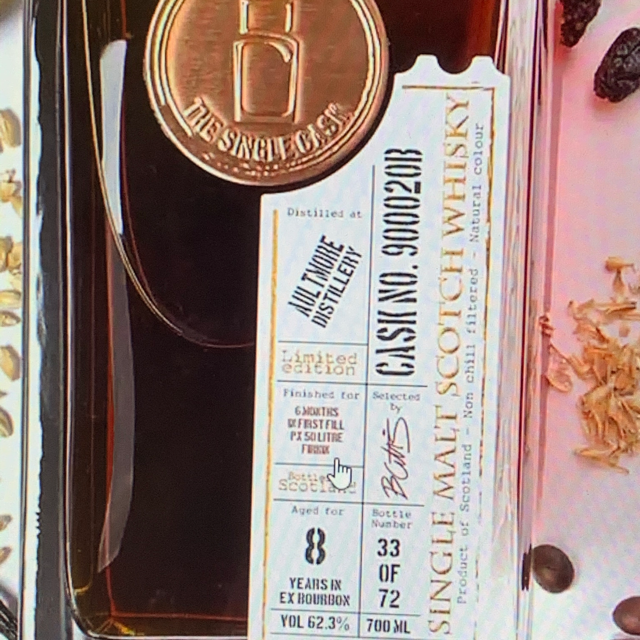 Single cask aultmore 2010 8YO PX CASK FINISH 6MTH