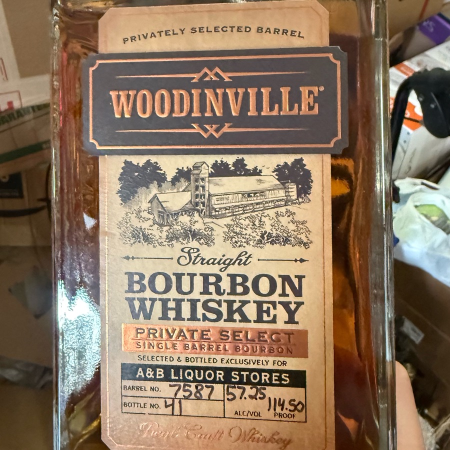 Woodinville Straight Bourbon Whiskey Private Select Single Barrel Bourbon #7587 for A&B Liquor Stores