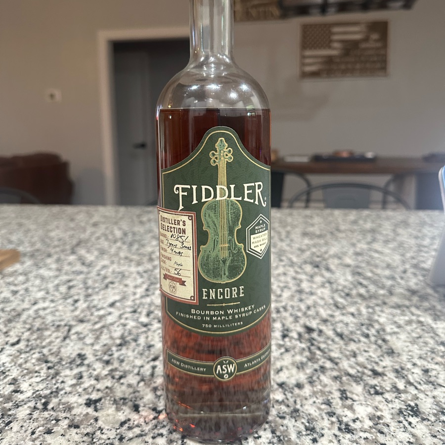 ASW fiddler encore bourbon whiskey finished in maple syrup casks