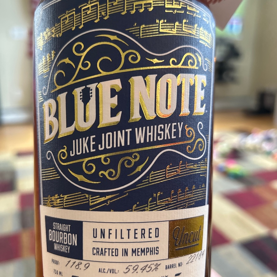 Blue Note Juke Joint Whiskey Straight Bourbon Whiskey Uncut Unfiltered