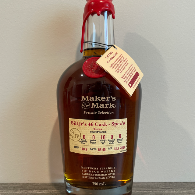 Maker's Mark Private Selection (Bill Jr's 46 Cask - Spec's, Texas, July 2020)