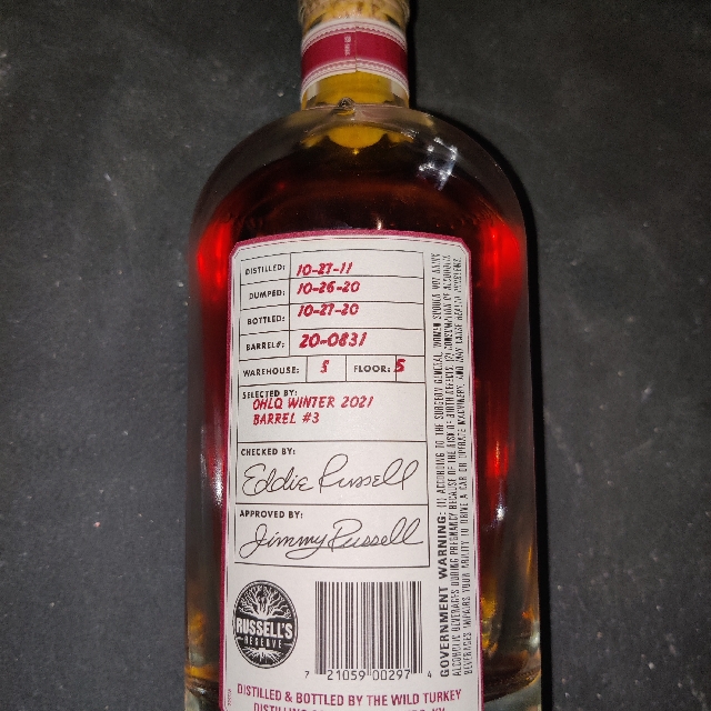 Russell's Reserve Private Barrel Selection OHLQ (20-0831)