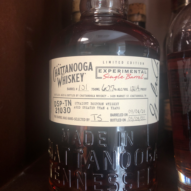 Chattanooga whiskey experimental single barrel