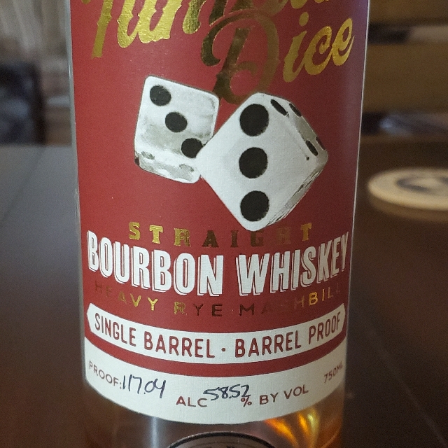 Tumblin' Dice 6 Year Single Barrel Barrel Proof Straight Bourbon