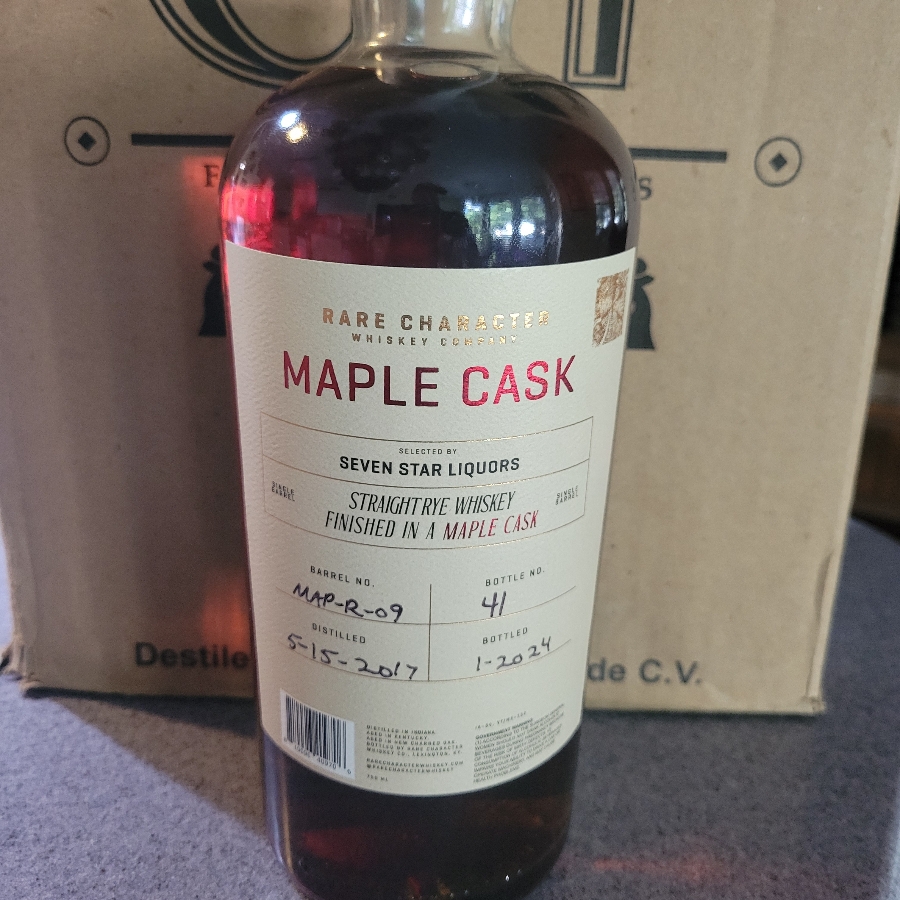 Rare Character Single Barrel Rye finished in A Maple Cask (Seven Star)