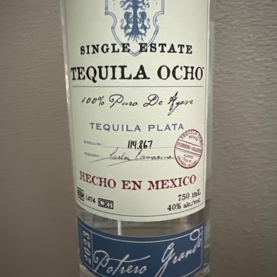 Tequila Ocho Plata Potrero Grande 2023
