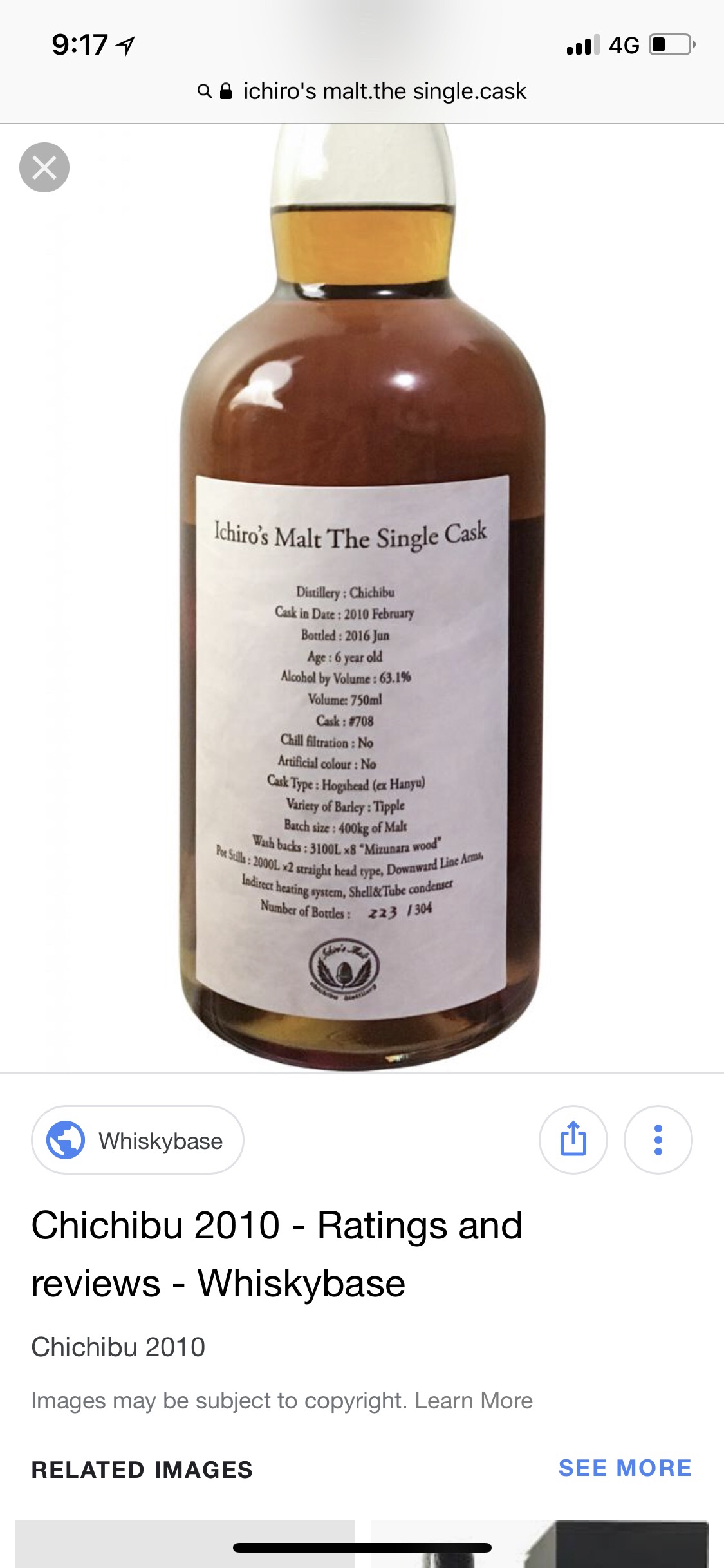 Ichiro's Malt The Single Cask 708