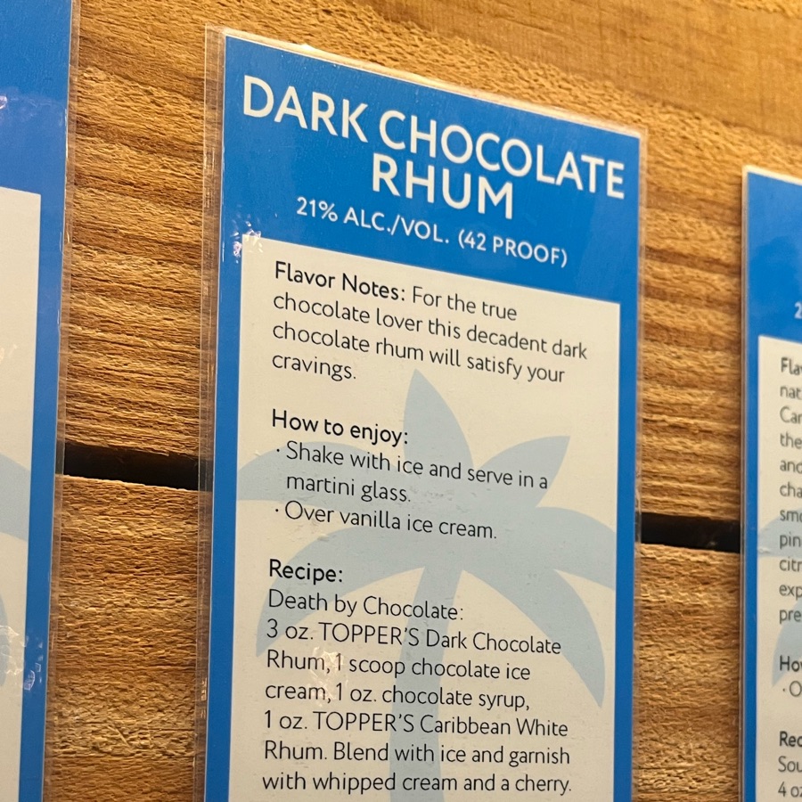 Topper's Rhum Dark Chocolate