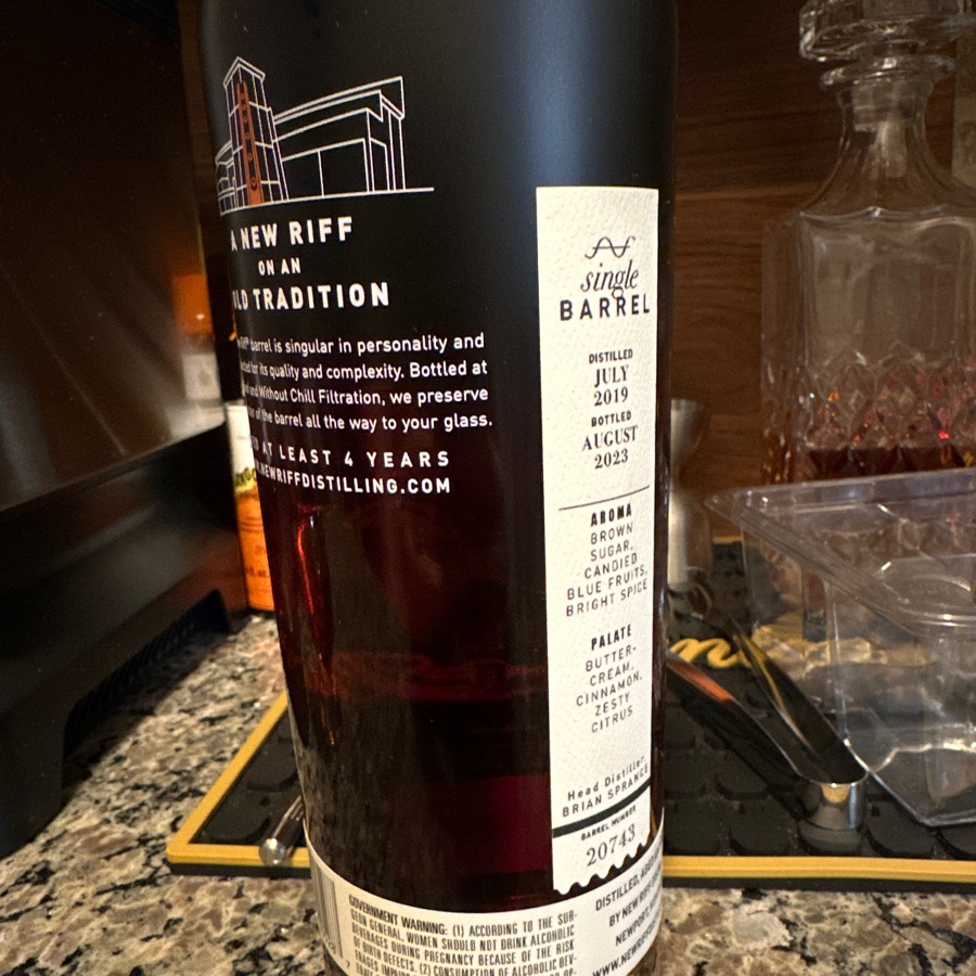 New Riff Single Barrel (Distillery Pick #20743)