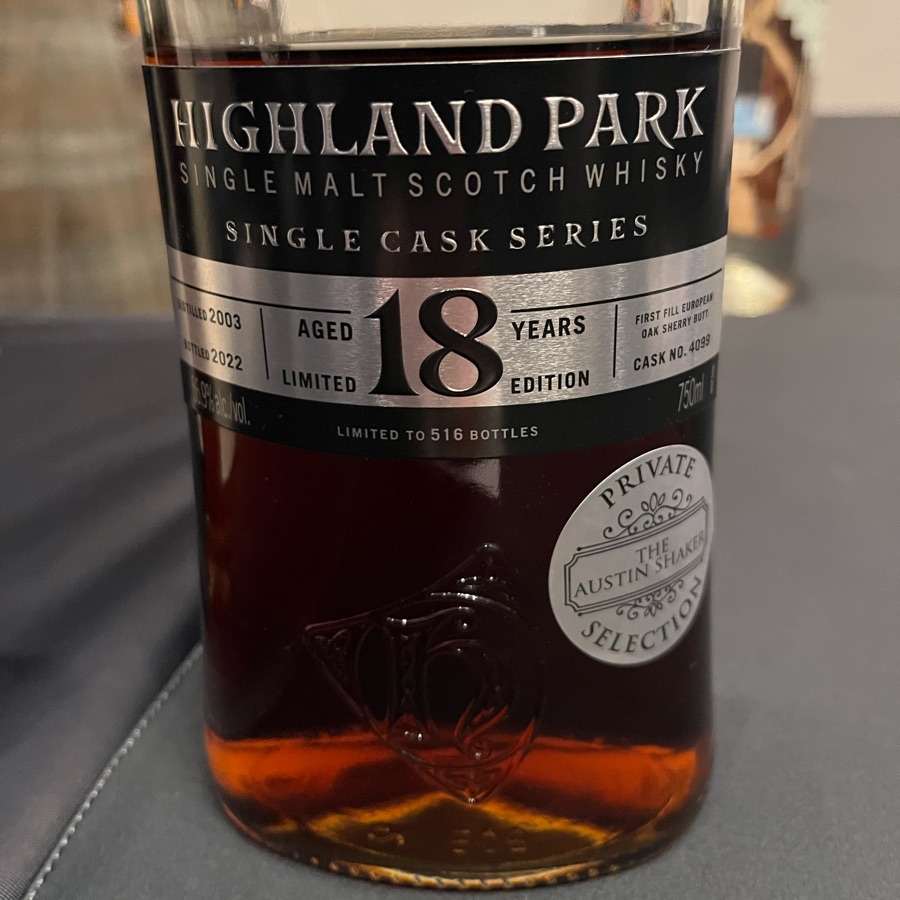 Highland Park 2003 18 Years Cask 4099 (Austin Shaker Private Selection)