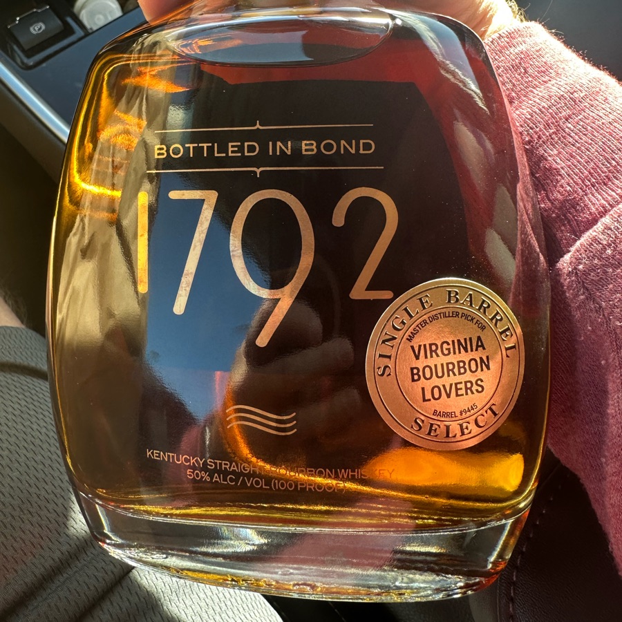 1792 Bottled In Bond Single Barrel Select- 2023 Virginia Bourbon Lovers - BBL#9445