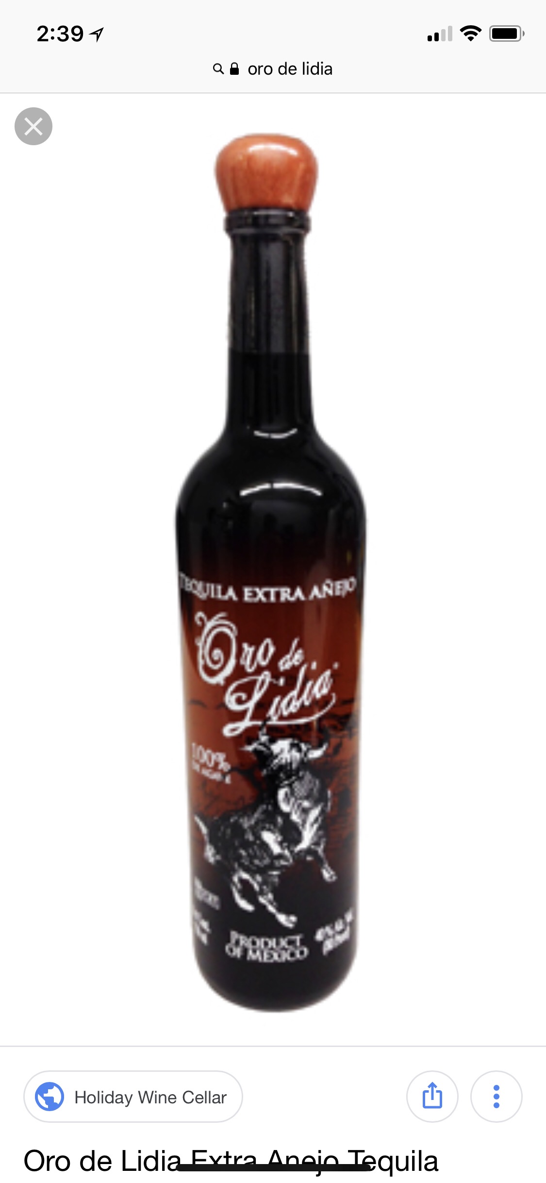 Oro de Lidia Extra Añejo