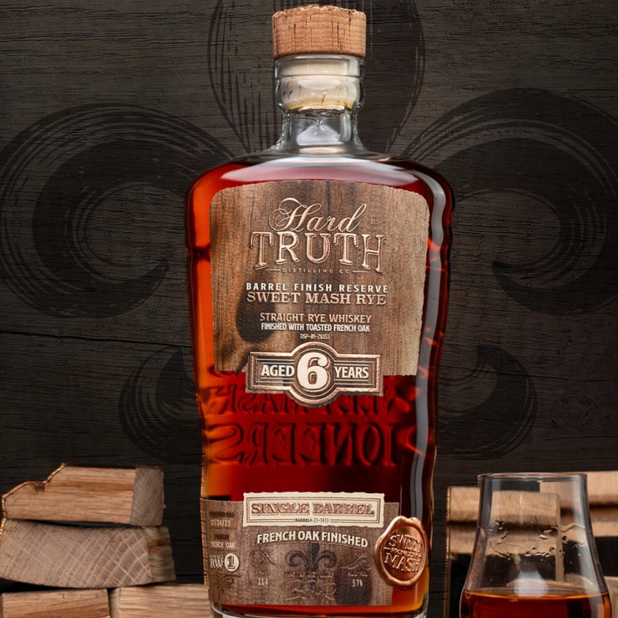 Hard Truth Barrel Finish Reserve Sweet Mash Straight Rye Whiskey Finished with Toasted French Oak - Single Barrel - Aged 6 Years