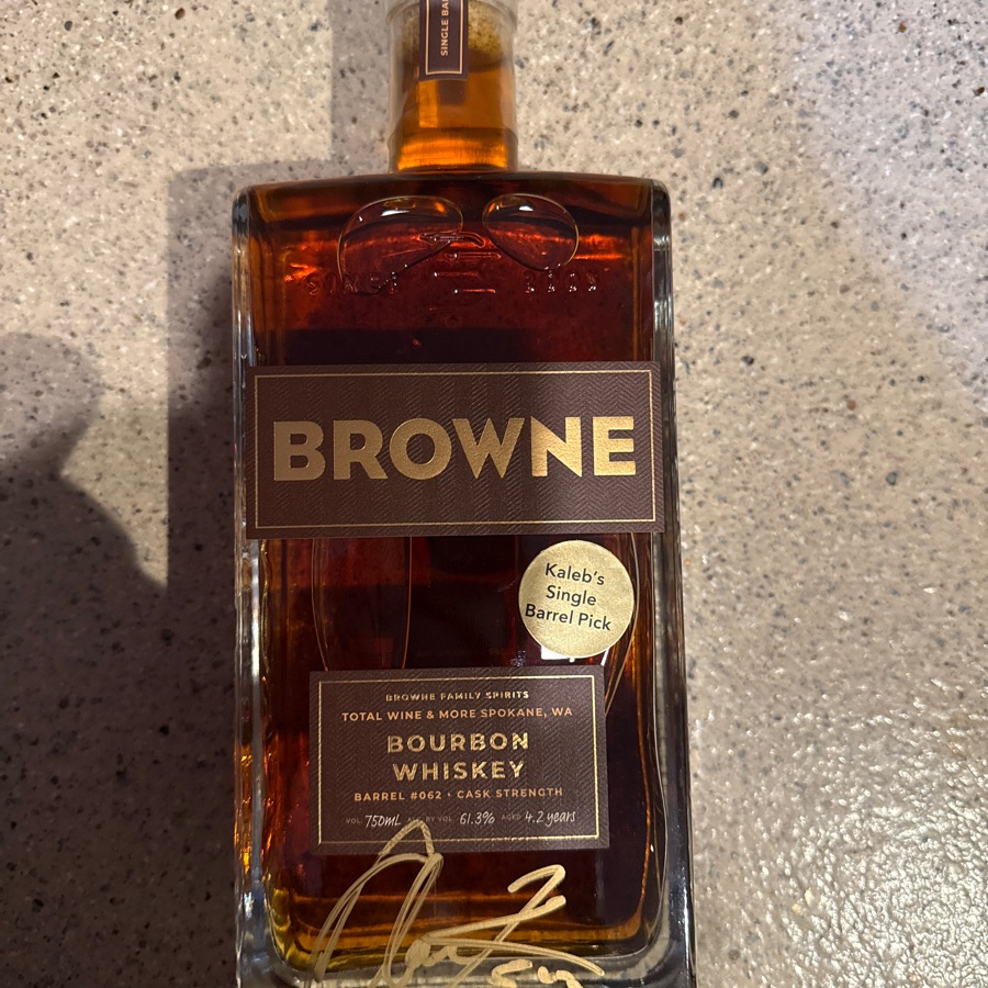 Browne Bourbon Whiskey Kaleb's Whiskey Kaleb's Single Barrel Pick