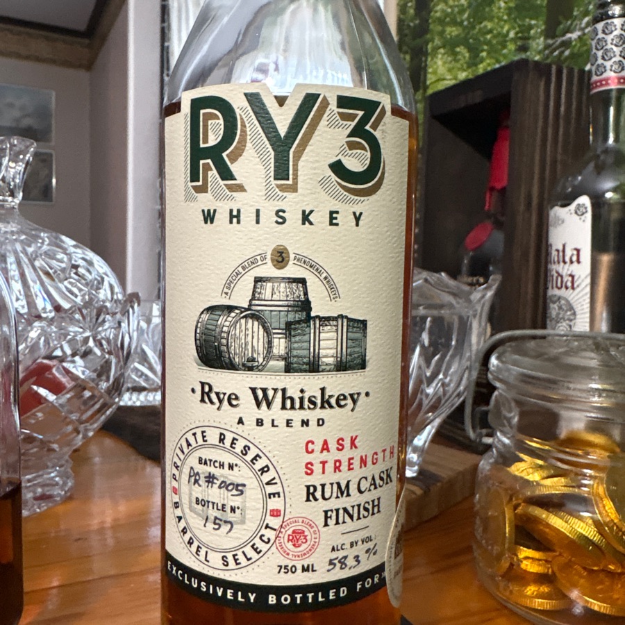 RY3 Rye whiskey cask strength rum cask finish PR#005