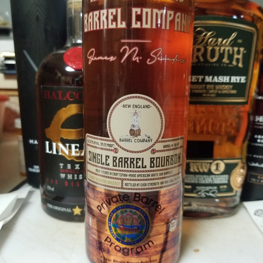 New England Barrel co single barrel bourbon