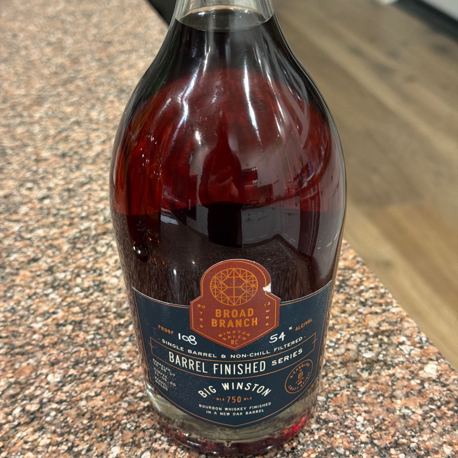 Broad Branch Big Winston Bourbon Whiskey Finished in a New Oak Barrel (barrel #0166)