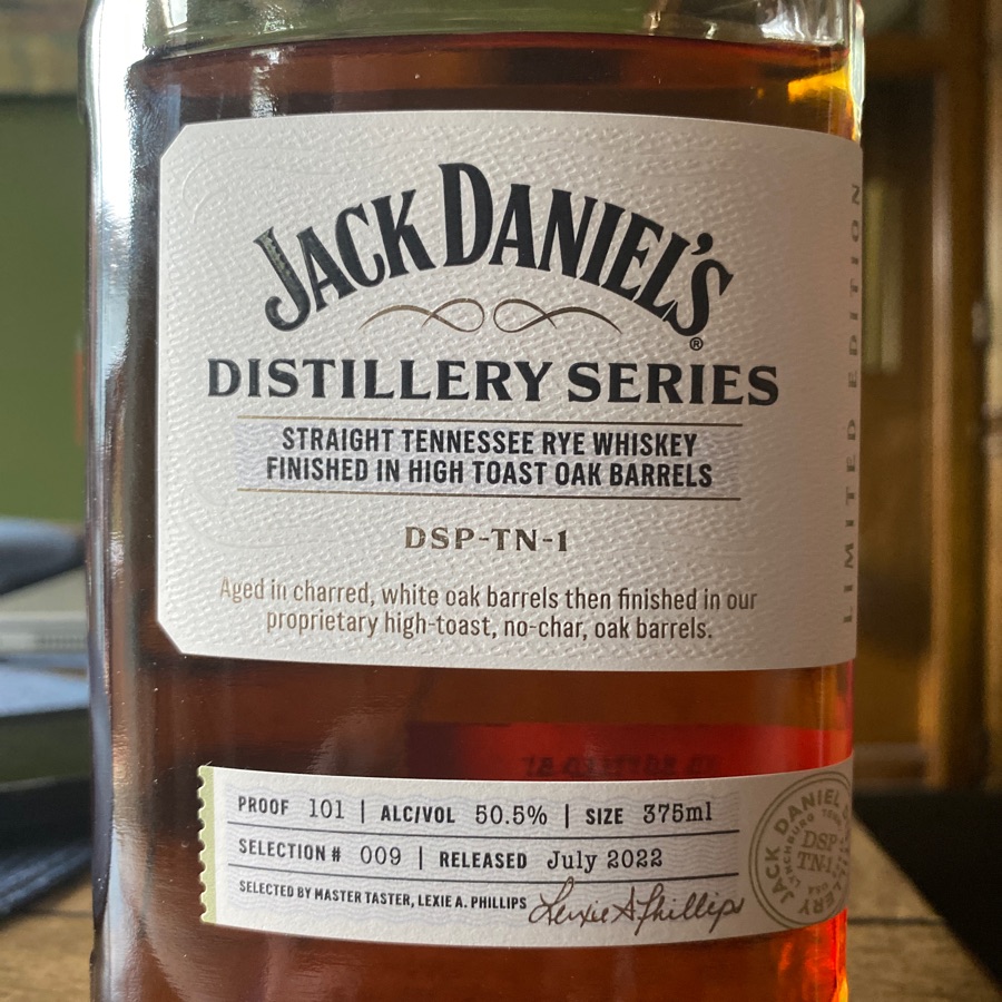 Jack Daniel's Distillery Series Straight Rye Whiskey finished in High Toast Oak Barrels