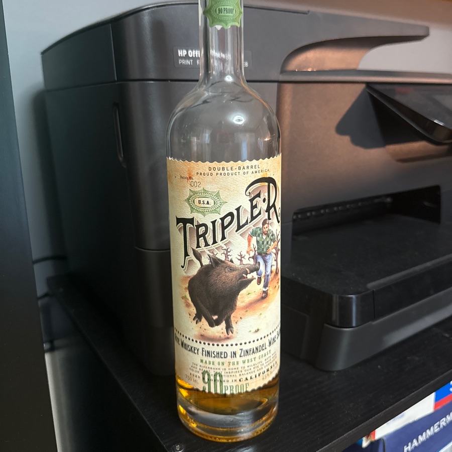 Triple-R Rye Whiskey Finished in Zinfandel Wine Barrels
