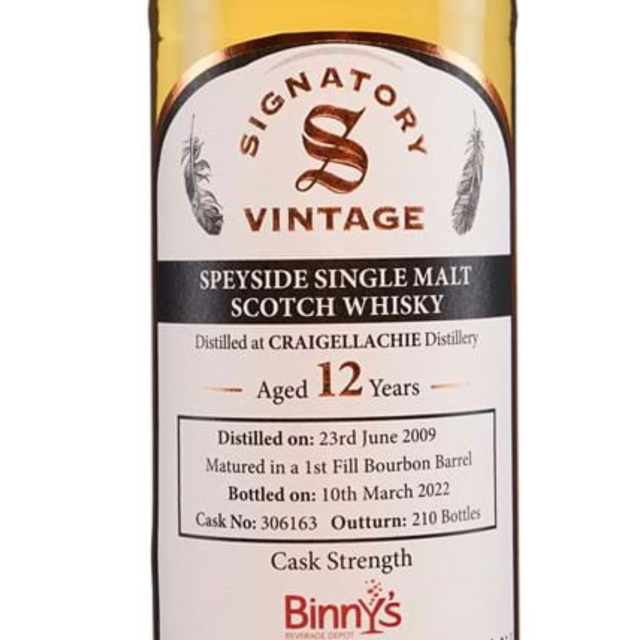 Signatory Craigellachie 12 year old First Fill Bourbon