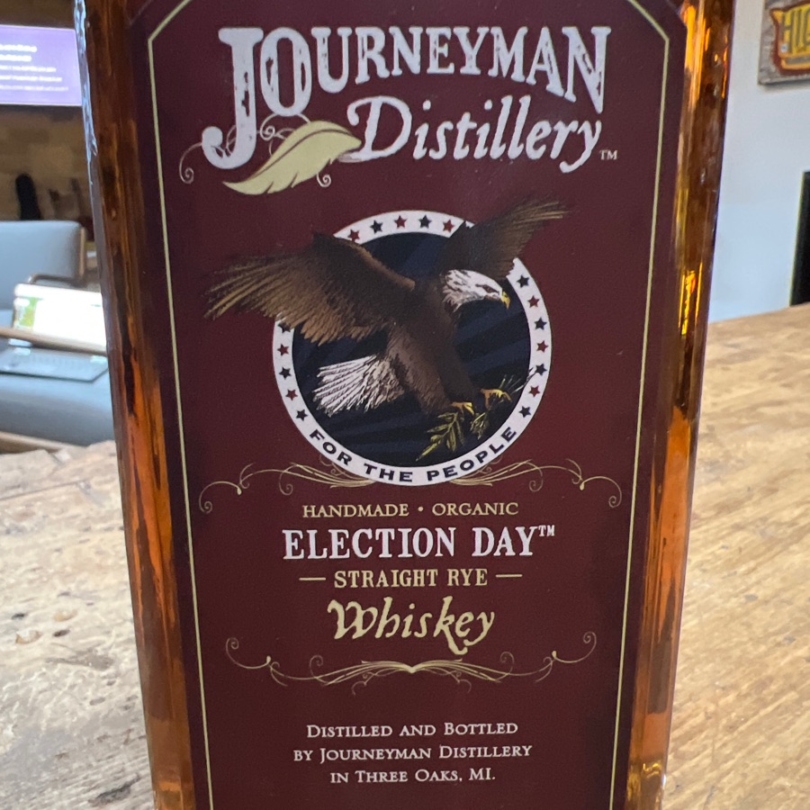Journeyman Distillery Election Day straight rye whiskey