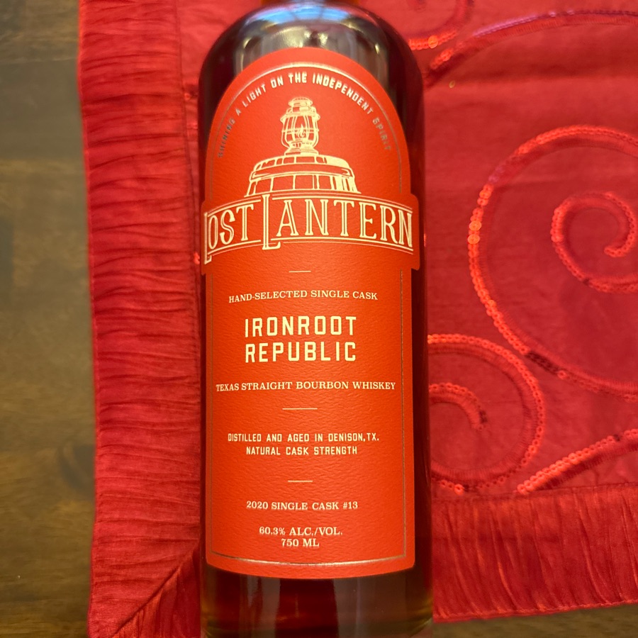 Lost Lantern - Ironroot Rpublic Texas Straight Bourbon Whiskey 2020 - Single Cask 13