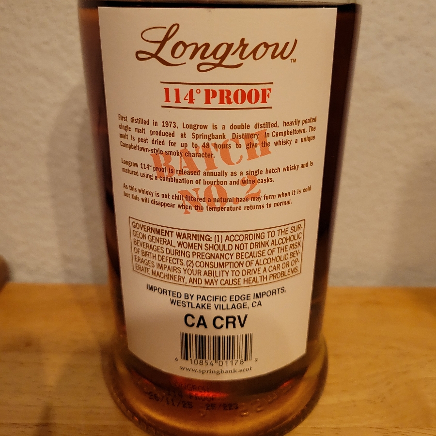Longrow 114 Proof Batch 2