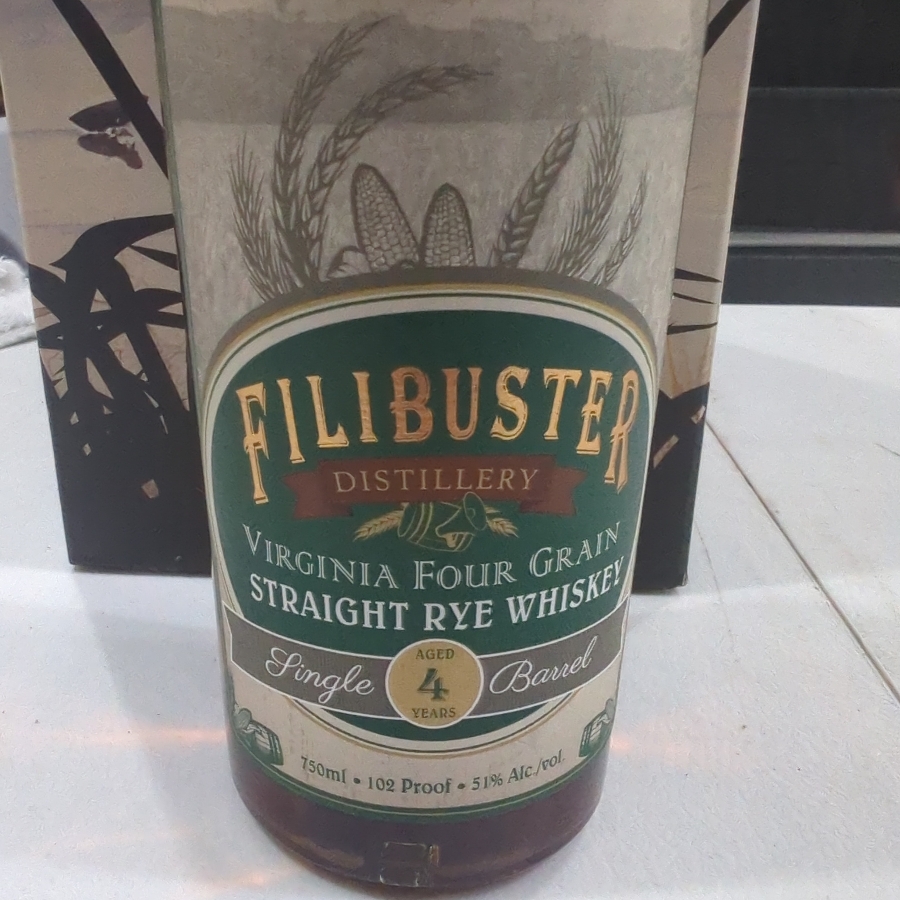 Filibuster Straight Rue Whiskey Single Barrel