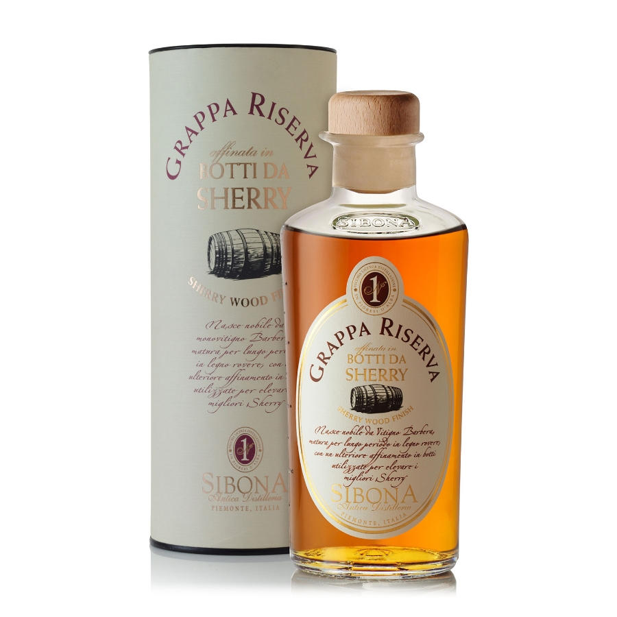 Sibona Grappa Riserva di Barbera Sherry Wood Finish