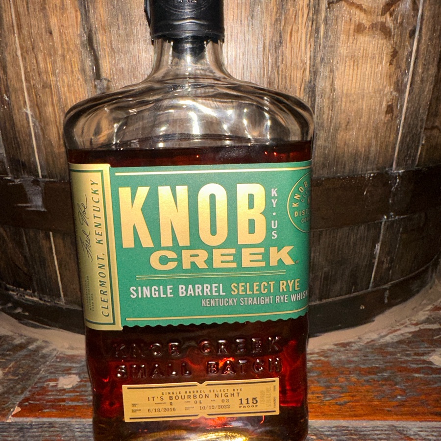 Knob Creek Single Barrel Select Rye - It's Bourbon Night Pick