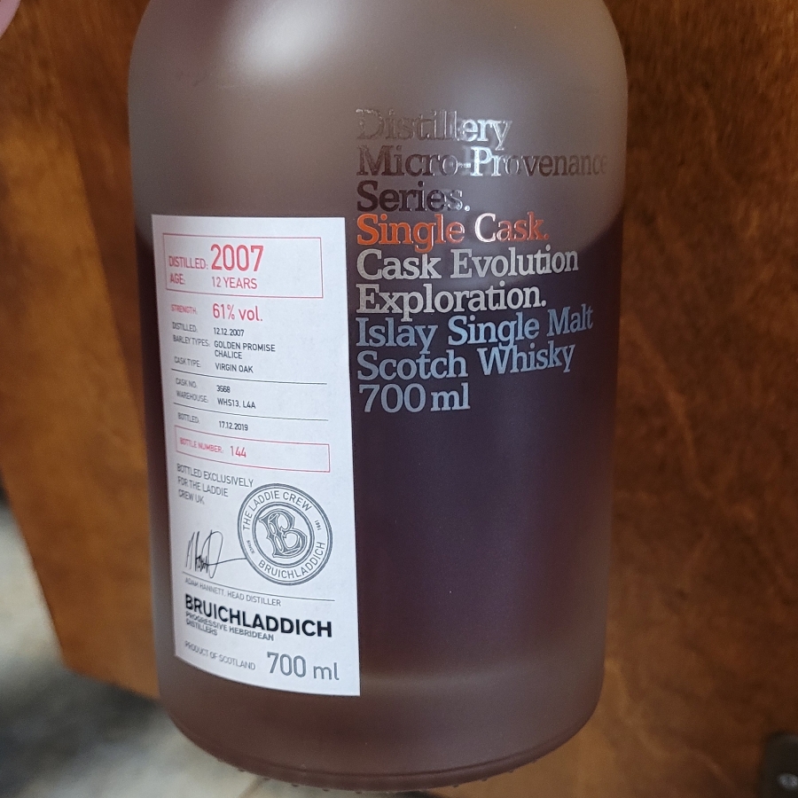Bruichladdich Cask Evolution Exploration Cask 3668 Virgin Oak