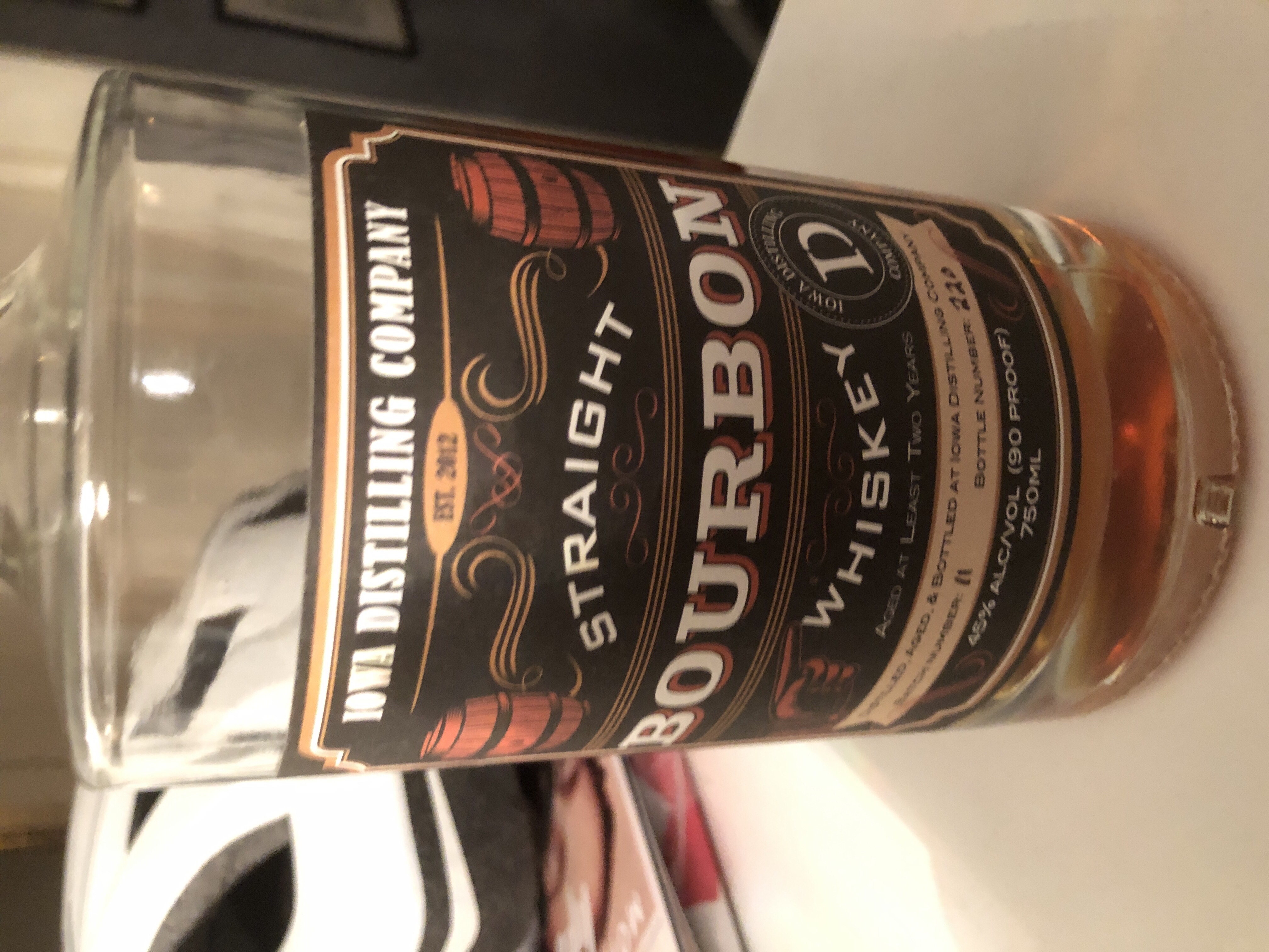 Iowa Distilling Company Straight Bourbon Whiskey