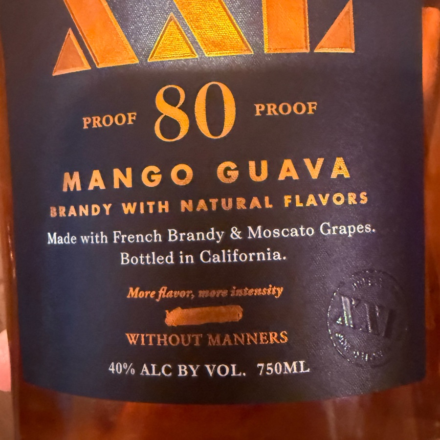 XXL Mango Guava Brandy - Made with French Brandy and Moscato Grapes 80 Proof